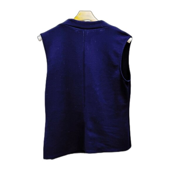 Banana Republic Sophisted Navy Blue Top Sleevless Blouse Tailored Fit Office LRG - Picture 2 of 7